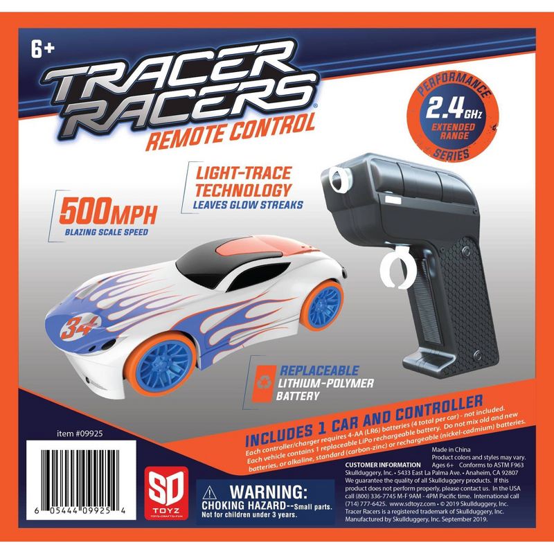 Skullduggery Tracer Racer RC Car and Controller - White, 1 of 6