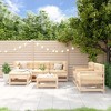 vidaXL 7-Piece Solid Pine Wood Patio Lounge Set - Outdoor Modular Garden Furniture for Patio, Terrace - Brown/Natural Finish - 2 of 4