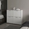 Vynxaria Modern Tilt-Out Shoe Storage Cabinet with Multiple Compartments - White, 38" H x 43.3" W x 11.8" D - 2 of 4