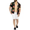 HAPPY BAY Men's Hawaiian Shirts Short Sleeve Button Down Shirt Floral Shirt Men Casual Holiday Summer Party Caribbean Shirts Funny - 4 of 4