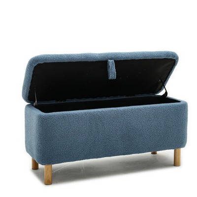 NicBex Boucle Fabric Storage Ottoman Bench,Upholstered Storage Ottoman with Storage Compartment,Modern Storage Bench for Living Room,Bedroom