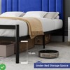 King/ Full Size Bed Frame Platform Bed Frame w/ Velvet Headboard Heavy Duty Metal Bed Frame - 4 of 4
