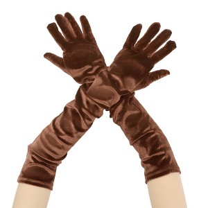 INSPIRE CHIC Women's Velvet Elbow Length Full Finger Gloves - 1 of 4