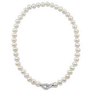 EVERLY JEWELRY | Sterling Silver 9-10 MM Freshwater Pearl Necklace - 18 in - 1 of 4