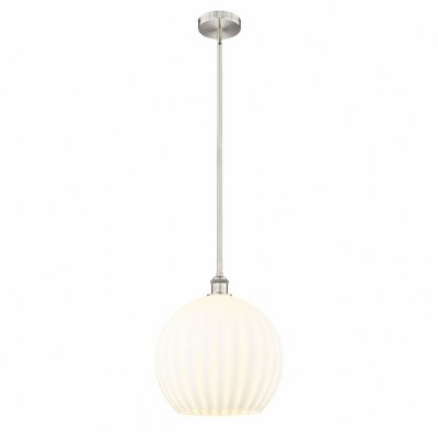White Venetian - 1 Light Stem Hung Pendant In Modern Style-16.13 Inches Tall and 13.75 Inches Wide