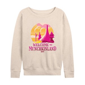 Women's - Wicked - Munchkinland Lightweight French Terry Wide Neck Long Sleeve Shirt - 1 of 4