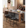 3-Piece Bar Table Set - Flip-Top Extension with Storage Shelves, Space-Saving for Kitchen/Apartment - 3 of 4