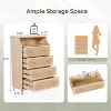 VINGLI 4 Drawer Rattan Dresser, Chest of Drawers, Boho Dresser for Bedroom, Wood Storage Chest of Drawers - 2 of 4