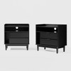Saracina Home 2pk Mid-Century Modern Solid Wood 2 Drawer Storage Nightstands Black : Pine Frame, Metal Hardware, Rectangle Shape - 3 of 4