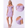 Allegra K Women's Ruched Bow Tie Neck Party Mini Dress - 2 of 4