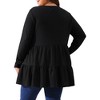Agnes Orinda Women's Plus Size Casual Knit Babydoll Long Sleeve Peplum Blouse - 4 of 4