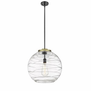 Athens Deco Swirl - 1 Light Pendant In Industrial Style-19.5 Inches Tall and 17.88 Inches Wide - 1 of 1