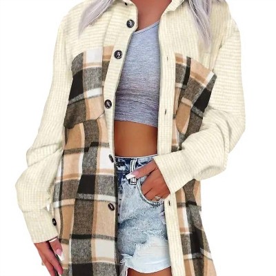 Women's Michelle Contrast Plaid Shacket - Luv Fashion : Target