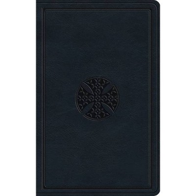ESV Large Print Value Thinline Bible (Trutone, Navy, Mosaic Cross Design) - (Leather Bound)