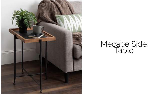 Kate and Laurel Mecabe Rectangle Metal Side Table, 19.75x13.5x23.25, Rustic Brown and Black, 2 of 9, play video