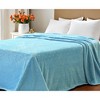 HomeRoots Twin Light Blue And Silver Fleece Woven Polka Dots Plush Blanket - 2 of 4