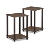 Furinno 2PCS Industrial Reversible End Table Sofa Side Bedside Nightstand w/Storage Shelf,Brown - 3 of 4