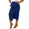 L I V D Women's Ruffled Peplum Neoprene Midi Skirt - 2 of 3