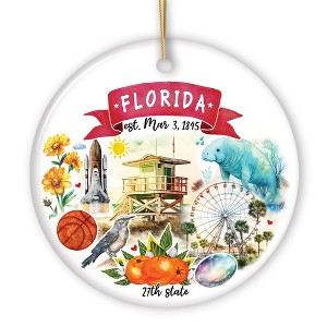 Artistic Florida State Themes and Landmarks Christmas Ornament| OrnamentallyYou - 1 of 4