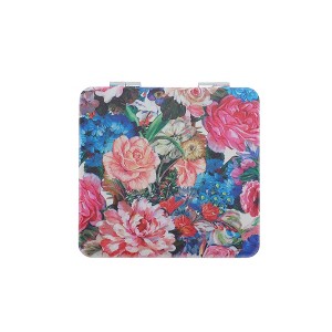 Unique Bargains Oil Painting Flowers Makeup Mirror Colorful 1 Pc - 1 of 3