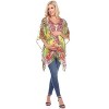 Maternity Animal Print Caftan with Tie-up Neckline - One Size Fits Most - White Mark - 2 of 3