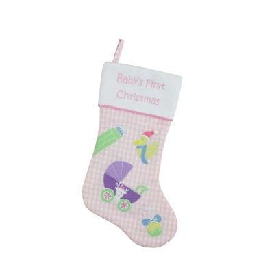 Northlight 21" Blue And White "baby's First Christmas" Snowman Stocking ...