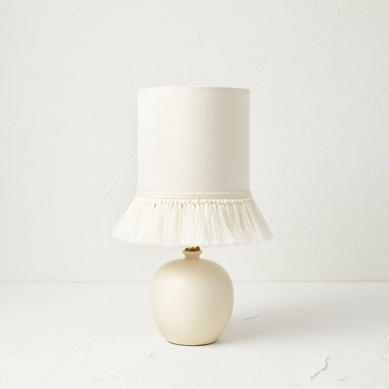 Small Table Lamp with Fringe Shade Off-White (Includes LED Light Bulb) - Opalhouse&#8482; designed with Jungalow&#8482;, 1 of 12