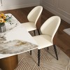 WJSHome Dining Chairs Set of 2,Mid Century Modern Dining Room Chairs with Soft Cushion, Upholstered PU Leather Dinner Chairs for Kitchen, Beige&Brown - 2 of 4