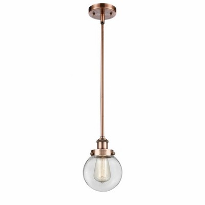 Beacon - 1 Light Stem Hung Mini Pendant In Modern Style-9 Inches Tall and 6 Inches Wide
