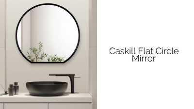 Caskill 24" Round Black Wood Decorative Wall Mirror