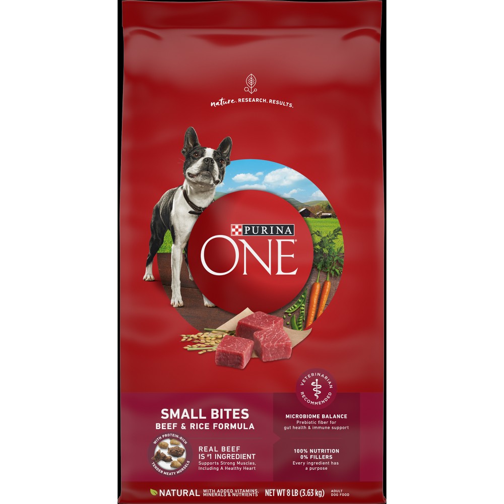 Purina ONE SmartBlend Small Bites Beef & Rice Formula Adult Dry Dog Food - 8lbs