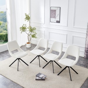 CAVINAS Swivel Dining Chairs Set of 2/4,Modern Kitchen Chairs with Gold Metal Frame,Dining Room Chairs with Scratch-Resistant Leather,High Back - 1 of 4