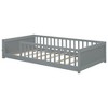 YOOCOZZ Twin Size Floor Platform Bed with Built-in Book Storage Rack and Guardrails - 4 of 4