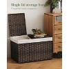Aoibox Foldable Rattan Woven Storage Basket with 2 Separate Lids 17.2 Gallon 2 Removable Liner Bags Handles Brown - 2 of 4