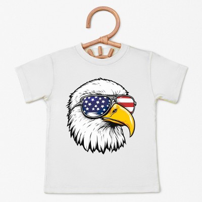 The Juniper Shop Patriotic Eagle Sunglasses Toddler Short Sleeve Tee - 3T - Cream