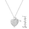 Slickblue Charming .12 ct CZ Heart Puzzle Pendant with Arrow, Rhodium-Plated 17" Necklace - 3 of 4