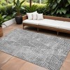 Pewter Charcoal And Ivory Geometric Washable Indoor Outdoor Area Rug - 2 of 4