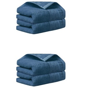 Unique Bargains Plaid Pattern Highly Absorbent Towel for Bathroom Camping Gym 4 Pcs - 1 of 4