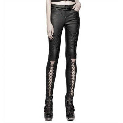 Women's Leather Lace Front Legging - Western F.a.s.h.i.o.n