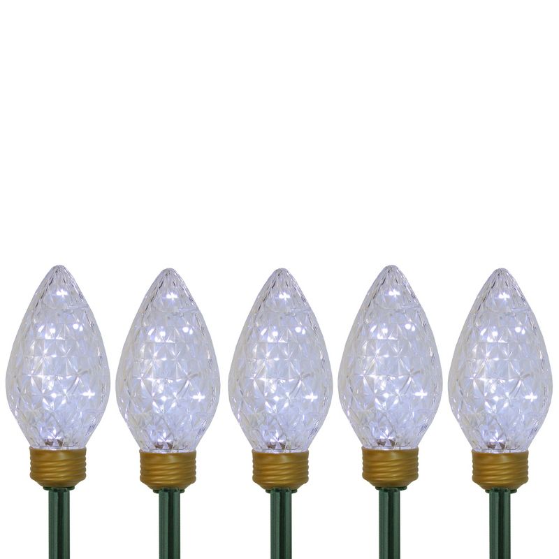 Northlight 5ct LED Lighted C9 Christmas Pathway Marker Lawn Stakes - Clear Lights, 1 of 5
