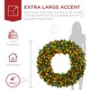 Best Choice Products Artificial Pre-Lit Fir Christmas Wreath Decoration w/ Multicolor Lights, Tips - 3 of 4