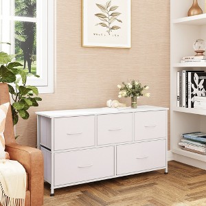Fabric Dresser for Bedroom, Wide 5-Drawer Chest of Drawers with Storage Organizer Unit - 1 of 4