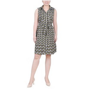 NY Collection Womens Printed Sleeveless Shirt Dress - 1 of 1