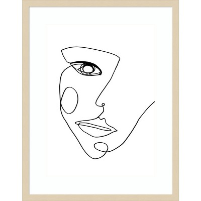 21" x 27" Face Line II by Design Fabrikken Framed Wall Art Print - Amanti Art