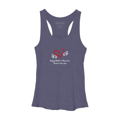 Women's Design By Humans Happy Mother's Day Miss You Mom By graceandfinn Racerback Tank Top