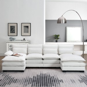 NicBex Sectional Sofa with Double Chaise Lounge Velvet U Shaped Modular Sofa for Living Room & Apartment - 1 of 4