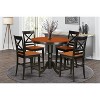 Kitchen Counter Height Set - 5 Piece Table & Chairs - Modern Dining Room Furniture - Black Cherry Finish - 2 of 4