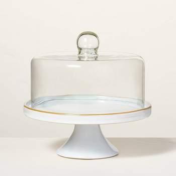 Ribbed Large Glass Cake Stand Clear - Threshold™ : Target
