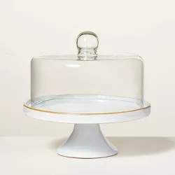 Stoneware & Glass Covered Cake Stand Cream - Hearth & Hand™ with Magnolia