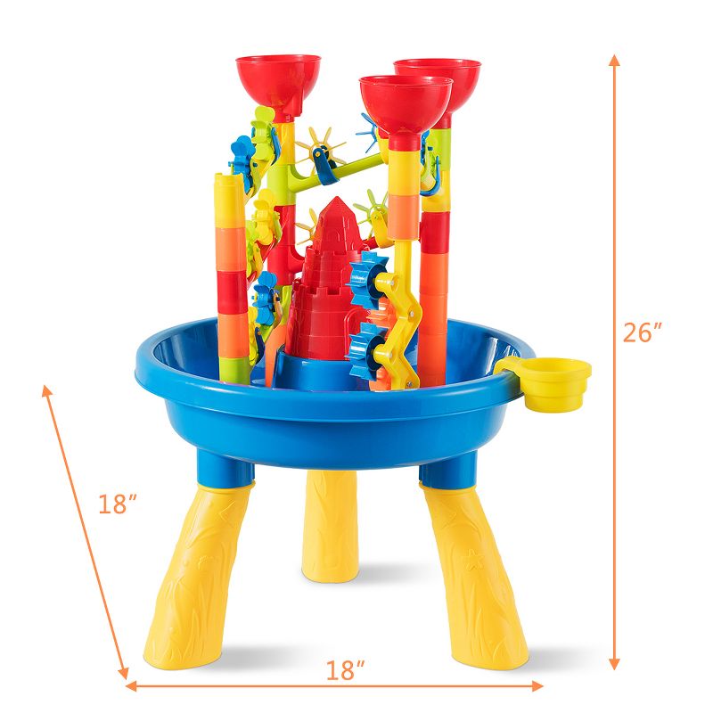 Costway 2 in 1 Sand and Water Table Activity Play Center Kids Splash Pond Beach Toy Set, 2 of 11